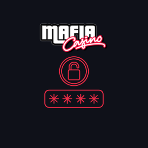 Ein Schloss-Symbol unter dem Mafia Casino-Logo