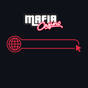 Symbol einer Suchleiste und eines Netzes unter dem Mafia Casino-Logo
